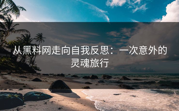 从黑料网走向自我反思：一次意外的灵魂旅行