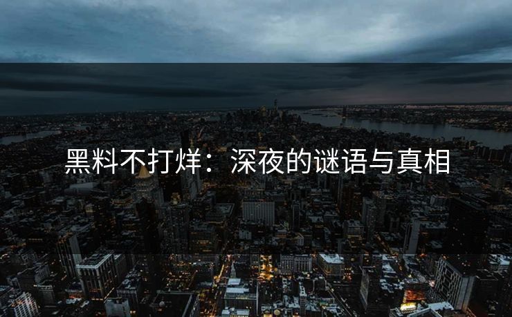 黑料不打烊：深夜的谜语与真相
