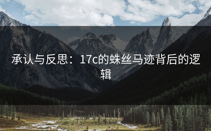 承认与反思：17c的蛛丝马迹背后的逻辑