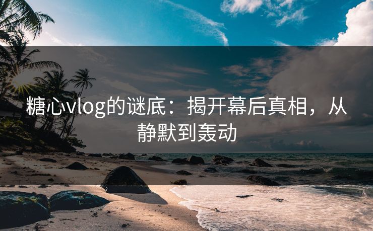 糖心vlog的谜底：揭开幕后真相，从静默到轰动
