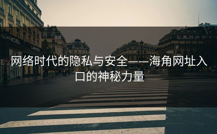 网络时代的隐私与安全——海角网址入口的神秘力量