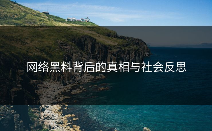 网络黑料背后的真相与社会反思